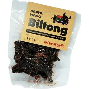 Sušené maso SAFFA MASO Biltong Red wine & Garlic, 100 g