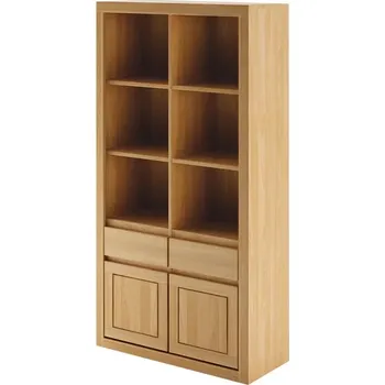 Šatní skříň KW304 dřevěná skříň knihovna z dubu Drewmax (Kvalitní nábytek z dubového masivu)