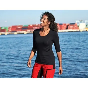 Dámské tričko e.s. Dámské pracovní Tricko s 3/4 rukávy velikost 3XL černá Strauss