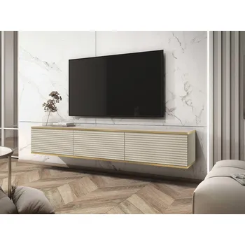 Televizní stolek TV stolek Oanisew II, Barva: béžová / béžová + zlatá MIRJAN 5903211254314