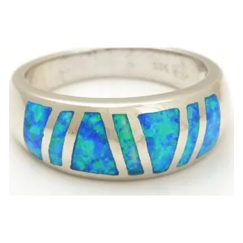 Prsten Stříbrný prsten s modrým opálem STRP0216F