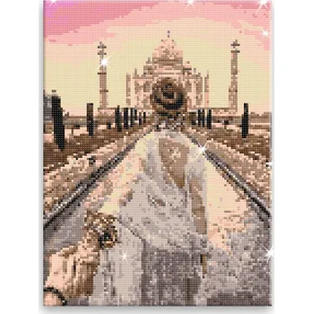 Diamantové malování Diamantové malování - Pojď se mnou Taj Mahal - 30x40 cm, bez dřevěného rámu - CZ výroba