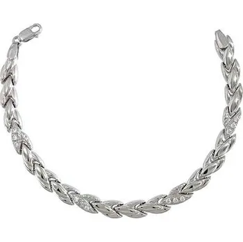 Náramek Stříbrný náramek ovísek se zirkony délka náramku 18cm