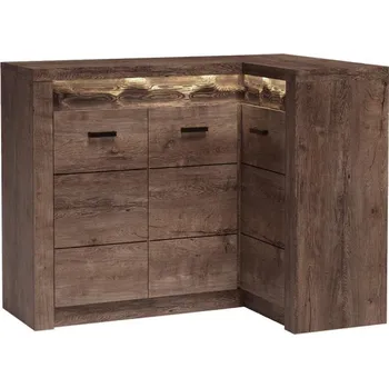 Komoda Rohová komoda Nadia N15-K, Osvětlení: bez osvětlení, Barva: jasan tmavý MIRJAN 5902928480924