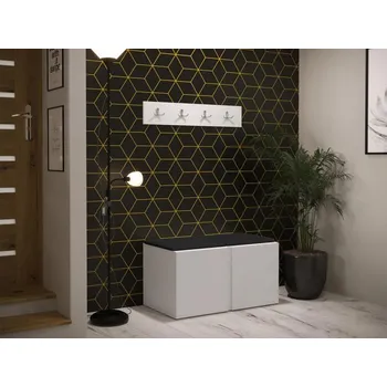 Botník Předsíň Tavasz VI, Barva: bílá, Barva látek:: ekokůže Soft 11 (černá) MIRJAN 5903211136863