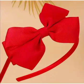 Dětská vlasová čelenka s mašličkou červená (Vlasové doplňky )