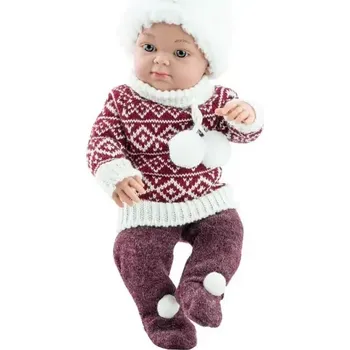 Panenka Realistické miminko - chlapeček - Minipikolin v huňaté čepici od Paola Reina (Minipikolin velikost 32 cm)