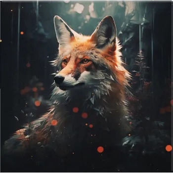 Obraz Obraz na plátně - Liška na lovu - 40x40 cm - CZ výroba