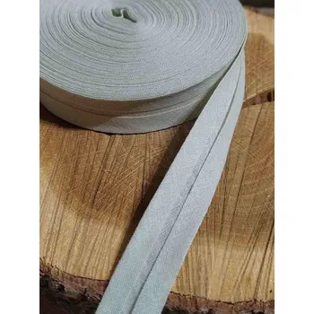 Krajka Šikmý proužek bavlněný šíře 20 mm zažehlený zelená světlá