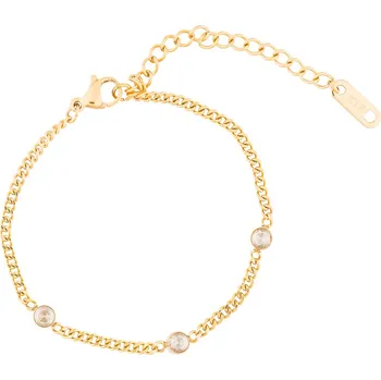 Náramek franco bene Řetězový Diamond náramek - pozlacený | 2178