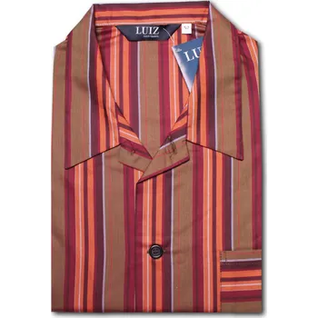 Pánské pyžamo LUIZ Pánský pyžamový kabátek na knoflíky -Popelín- Pablo 5 Velikost: 60