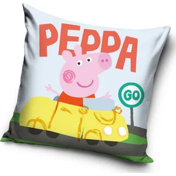 Povlak na dekorativní polštářek Povlak na polštářek Prasátko Pepina ve Žlutém Autě