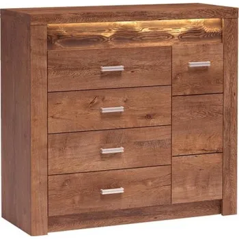 Komoda Kombinovaná komoda Nadia N17, Osvětlení: bez osvětlení, Barva: jasan světlý MIRJAN 5902928481082