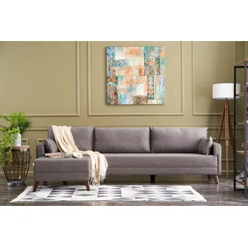 Sedací souprava Rohová sedačka AMARA, levá, hnědá + vyzvednutí ZDARMA