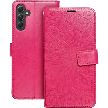 Pouzdro na mobilní telefon Knížkové flip pouzdro Coolcase Mezzo na mobil Samsung Galaxy S24 - Magenta mandala (Flip kryt či obal Forcell MEZZO na mobil Samsung Galaxy S24 Magenta mandala)