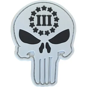 Nášivka WARAGOD Nášivka 3D Punisher three Percenter 6.8x5.2cm