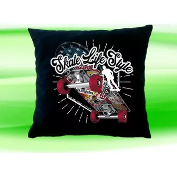 Dekorativní polštářek Polštářek skateboard životní styl černý (polštář 35x35 cm )