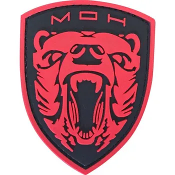 Nášivka WARAGOD Medal of Honor MOH Grizzly PVC nášivka, červená