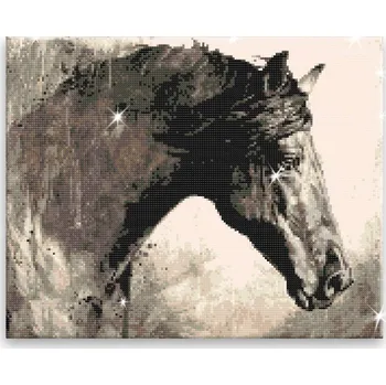 Diamantové malování Diamantové malování - Pohled koně - 50x40 cm, bez dřevěného rámu - CZ výroba
