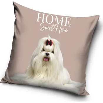 Povlak na dekorativní polštářek Povlak na polštářek Maltézský psík Princezna Béžový