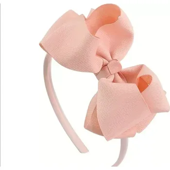 Dětská vlasová čelenka s mašličkou lososová (Vlasové doplňky )