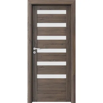 Interiérové dveře Porta Doors Interiérové dveře se zárubněmi Verte Home D6 Dekor: dub šarlatový, Šířka - orientace: 80 cm - levé