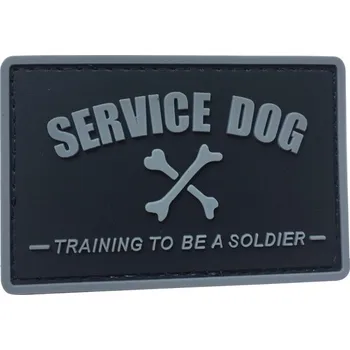 Nášivka WARAGOD Service dog PVC nášivka, černo šedá