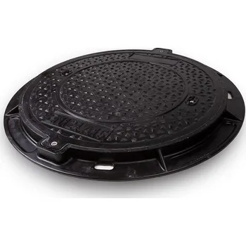 Kanalizační potrubí Poklop kompozitní kruhový průměr 600 mm, zatížení A15, uzamykatelný bez těsnění