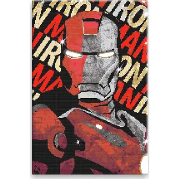 Diamantové malování Diamantové malování - Iron Man 01 - 40x60 cm, bez dřevěného rámu - CZ výroba