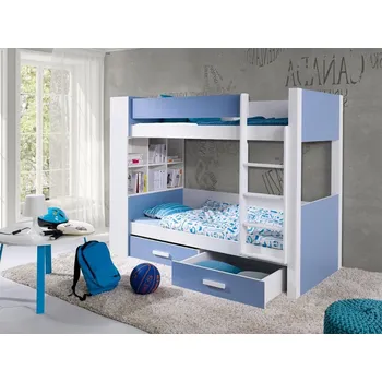 Postel Patrová postel Rebiko 80, Strana: pravá, Barva: bílá + modrá MIRJAN 5903211104336