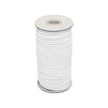 Galanterie Guma, pruženka kulatá kloboučnická bílá 4 mm, metráž