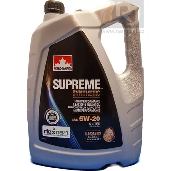 Motorový olej Petro-Canada Lubricants PETRO-CANADA SUPREME SYNTHETIC 5W-20 5l