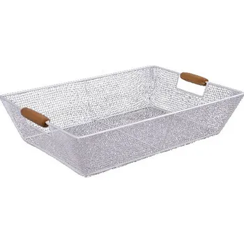 Košík - tác, bílá barva 41 cm|Ego Dekor