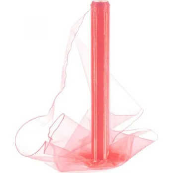 Paper Design Organza 40cm/10y obšitá korálová