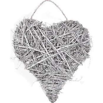 Bytová dekorace Srdce proutěné, LED, 5 x 56 x 53 cm|Ego Dekor