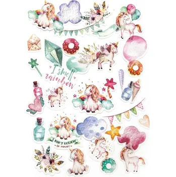 samolepka Samolepky papírové - Jednorožci, 40ks