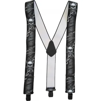 Opasek TEXIMA spol.s.r.o. Kšandy (šle) s potiskem - Lebka v řetězech č.633