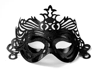 Karnevalová maska PartyDeco Škraboška s glitrem černá
