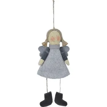 Vánoční dekorace Anděl látkový zimní, 9 x 20 x 2 cm|Ego Dekor