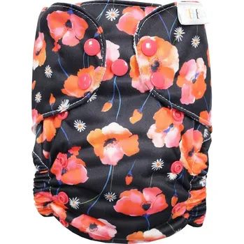 Plenkové kalhoty Breberky BIO Bambusová kapsová plenka (M) - Sedmikrásky v makovém poli PAT