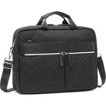 KONO vodoodpudivá elegantní prošívaná taška na notebook 15,6" - černá