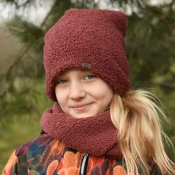 Nákrčník vínový hřejivý teddy nákrčník