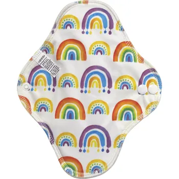 Menstruační vložka Breberky BIO Denní vložka (PUL) - Duha & přírodní bambusovo-biobavlněné froté