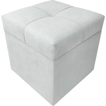 Taburet Taburet Kostka 40 × 40 s úložným prostorem - světle šedý Soro 83