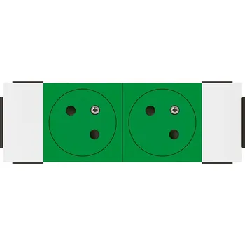 Elektrická zásuvka LEG 077192L MOSN LINK ZÁ.2X2P+T KLIP.ZAR.ZEL