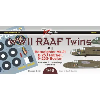 Plastikový model DK decals 1/48 WWII RAAF Twins Part II (3x camo)