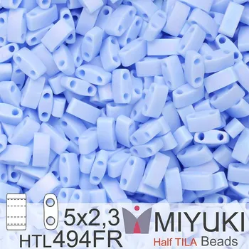 Korálek Korálky Miyuki Half Tila. Barva Matte Opaque Light Periwinkle AB HTL 494FR. Balení 3g.