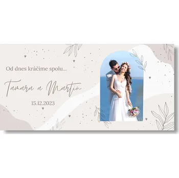 Svatební dekorace Personal Svatební banner s fotkou - Gray Rozměr banner: 130 x 65 cm