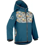 UNUO Dětská softshellová bunda s fleecem Basic, Kobaltová, Bagry 86 - 92
