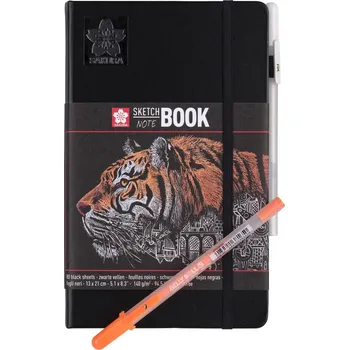 sakura 4141003 Černý skicák 140gr. v pevné vazbě 13 x 21 cm